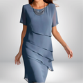 Claire | Elegancka, zwiewna sukienka z krótkim rękawem