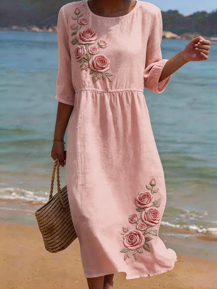 Eleanor | Lu dress z półdługim rękawem