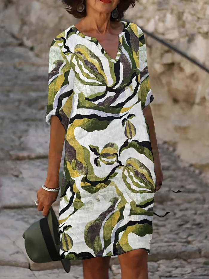 Rosaline | Elegancka Letnia Sukienka w Wzory