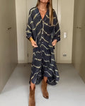 Julia | Stylowa Oversized Sukienka z Dekoltem w Serek
