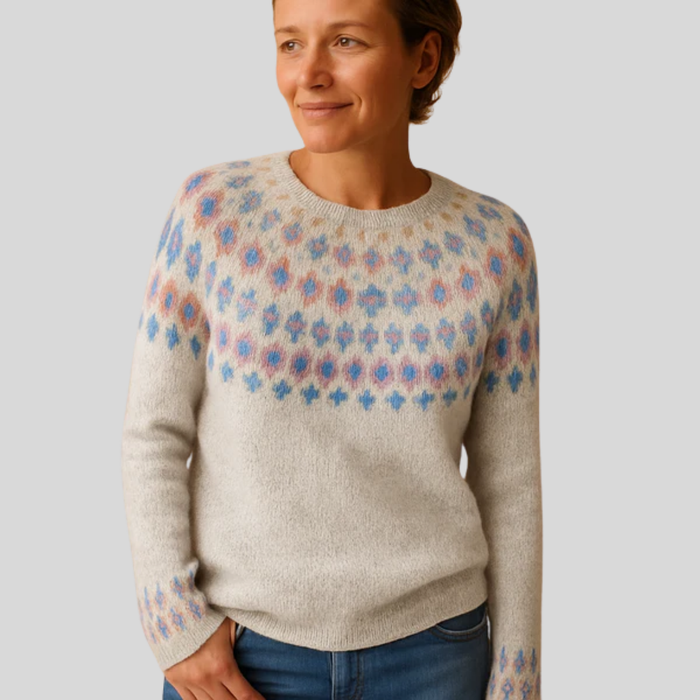 Damski Sweter z Kolorowym Wzorem Fair Isle