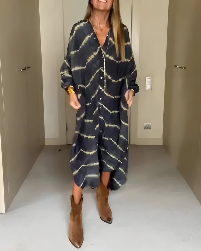 Julia | Stylowa Oversized Sukienka z Dekoltem w Serek