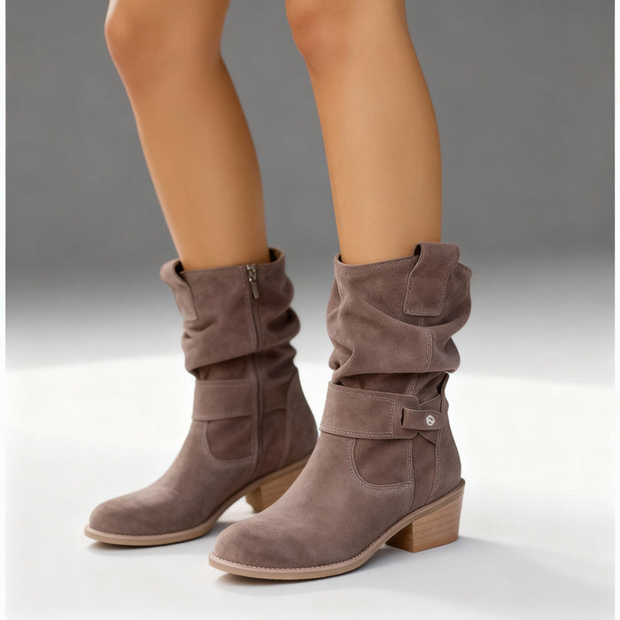 Eleanor | Botki w stylu slouch do połowy łydki