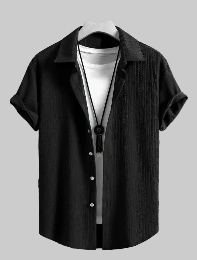 Kael | Teksturowana Koszula Krótki Rękaw Casual