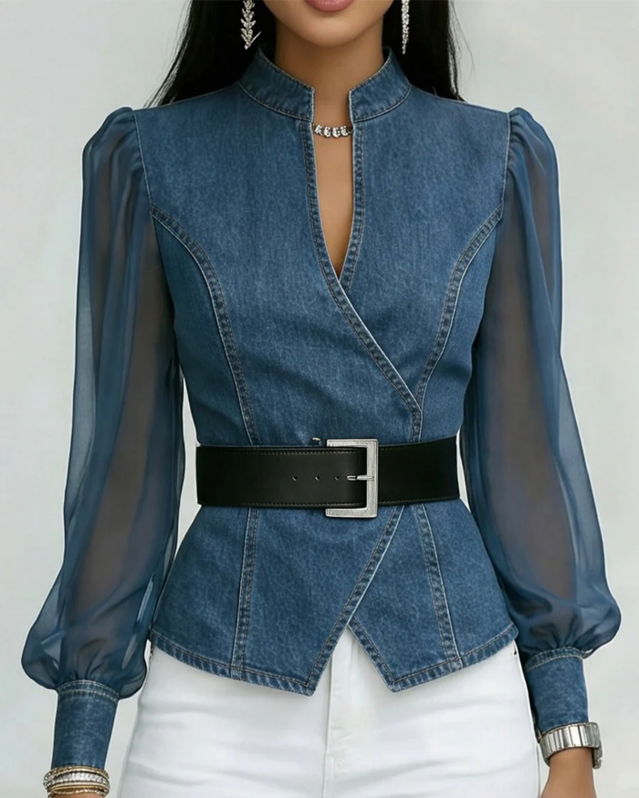 Bernadette | Top z paskiem w stylu statement