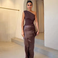 Isabella | Elegancka Maxi Sukienka na Jedno Ramię