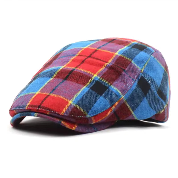 Oliver | Klasyczna Kraciasta Czapka Flat Cap