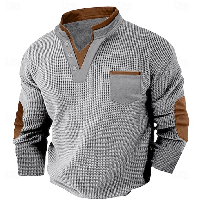 Calder | Casualny Sweter z Teksturowanym Kieszonką