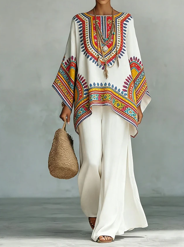 Mirthe | Boho Haftowana Tunika Wakacyjna