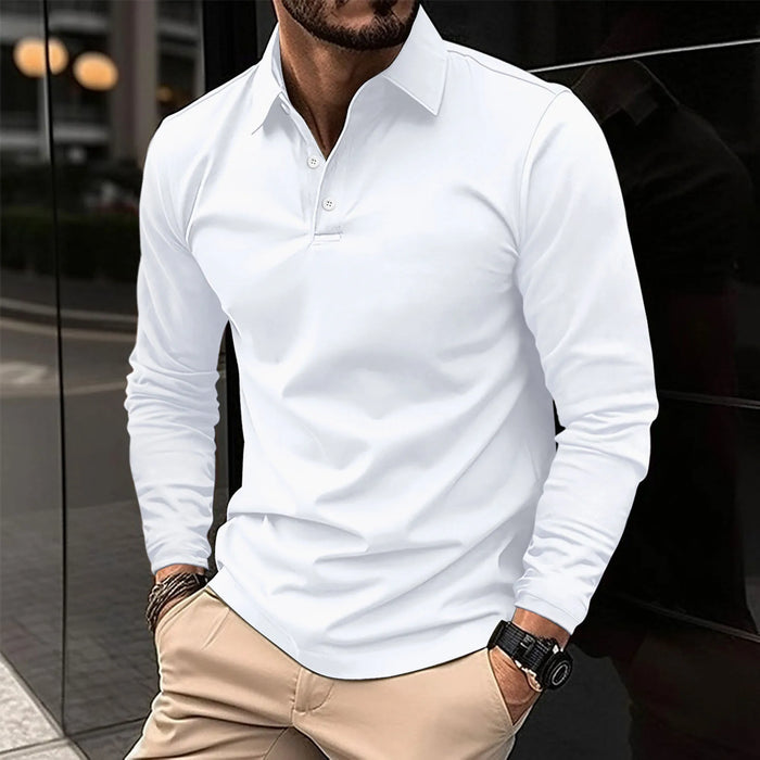 Luca | Elegancka Polo z Długim Rękawem