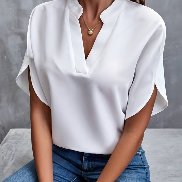 Savannah | Elegancka Bluzka z Dekoltem w Serek