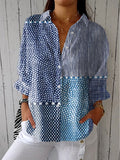 Martha | Klasyczna Bluzka w Oceaniczny Patchwork