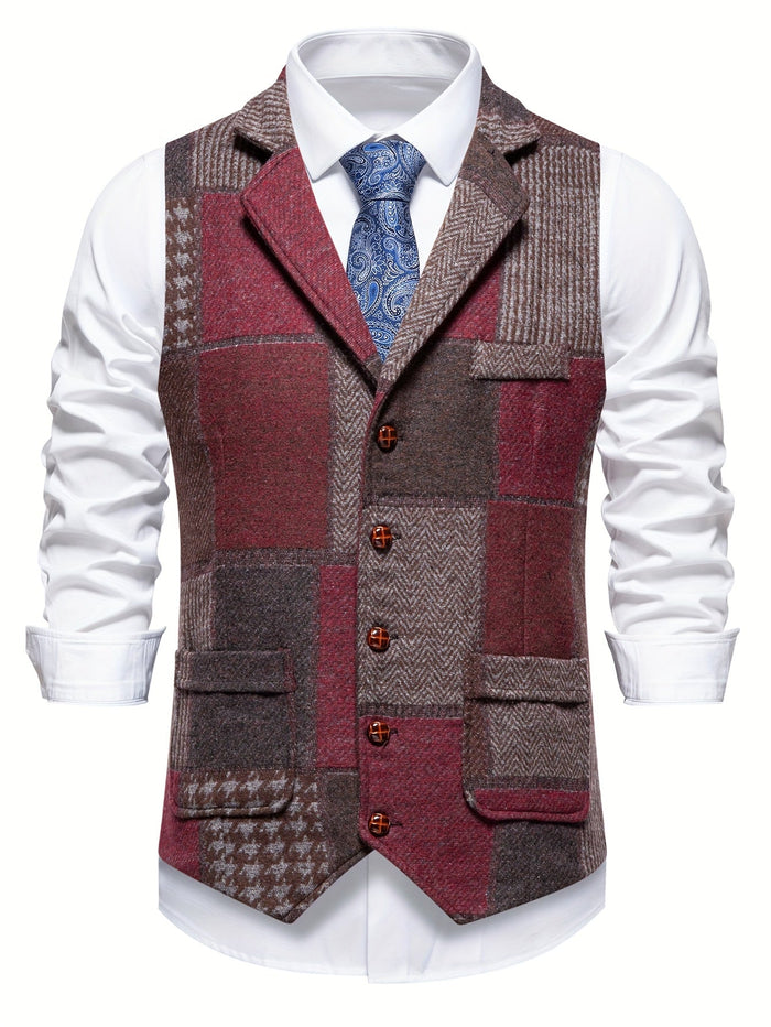Benedict | Kamizelka Patchwork z Wzorem Węgierskim