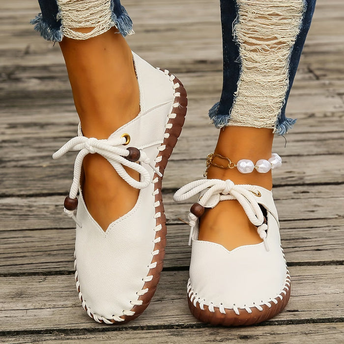Keziah | Stylowe Retro Płaskie Buty z Niskim Wycięciem