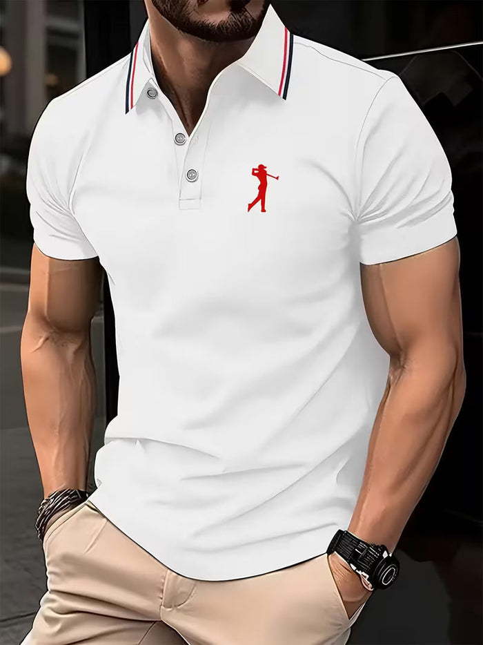 Simeon | Casual Koszulka Golfowa z Krótkim Rękawem