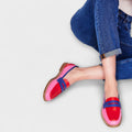 Marigold | Kolorowe Buty z Okrągłym Nosem w Stylu Patchwork