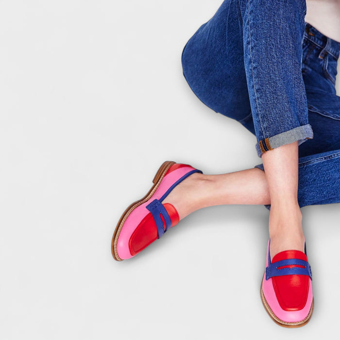 Marigold | Kolorowe Buty z Okrągłym Nosem w Stylu Patchwork