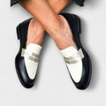 Zara | Klasyczne czarne loafersy z metalicznym wykończeniem