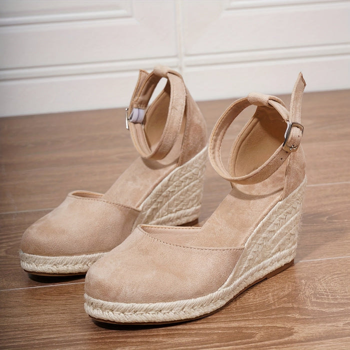 Damskie Espadryle na Koturnie z Paskiem na Kostkę