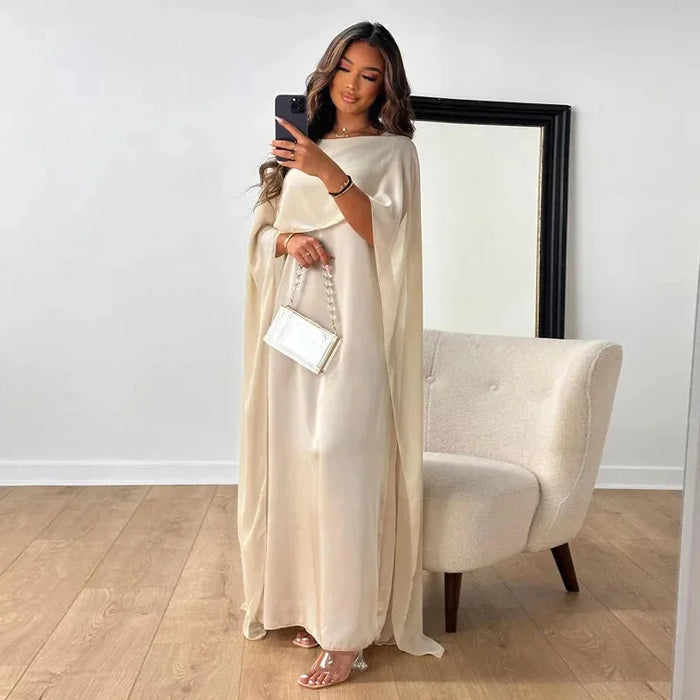 Rhianna | Stylowa Długa Sukienka Maxi z Peleryną
