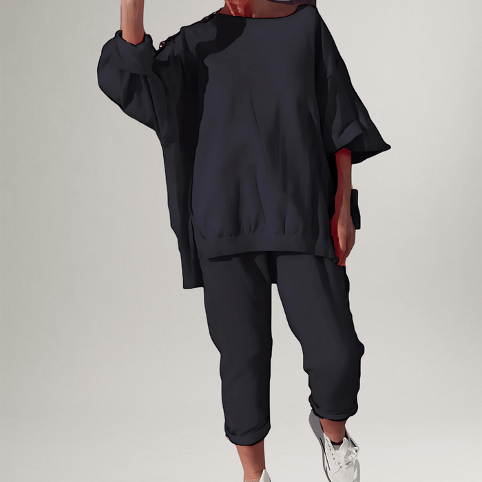 Winona | Klasyczna Oversized Bluzka i Spodnie