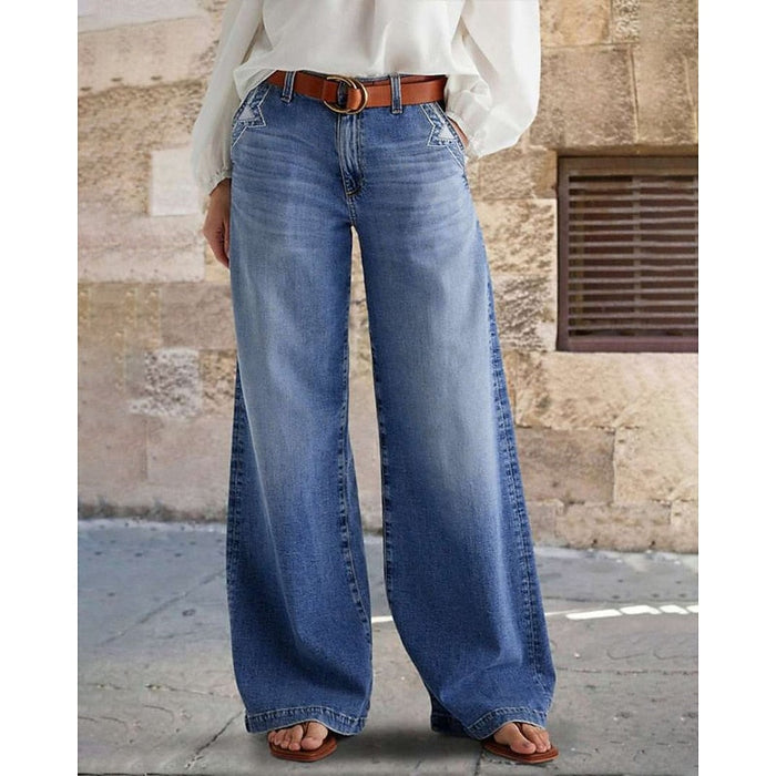 Damskie Jeansy Relaxed Wide-Leg z Wysokim Stanem