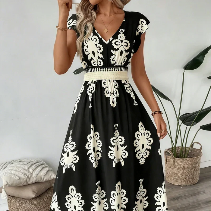 Arabella | Elegancka Letnia Sukienka z Haftem